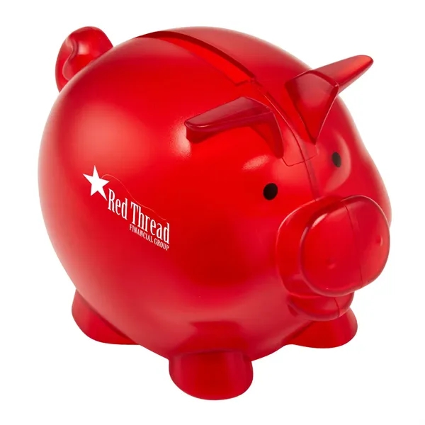 4" W X 2.75" H" plastic pig-shaped piggy bank... from ASI 63549 Jornik Manufacturing Corp