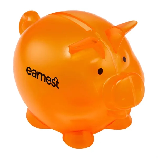 4" W X 2.75" H" plastic pig-shaped piggy bank... from ASI 63549 Jornik Manufacturing Corp