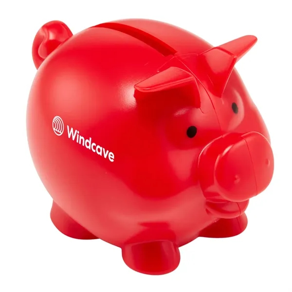 4" W X 2.75" H" plastic pig-shaped piggy bank... from ASI 63549 Jornik Manufacturing Corp