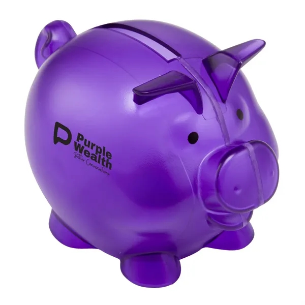 4" W X 2.75" H" plastic pig-shaped piggy bank... from ASI 63549 Jornik Manufacturing Corp
