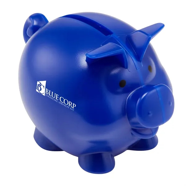 4" W X 2.75" H" plastic pig-shaped piggy bank... from ASI 63549 Jornik Manufacturing Corp