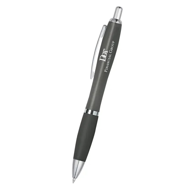 Ballpoint pen with plunger action and rubberized grip.... from ASI 61125 Hit Promotional Products / Hit®