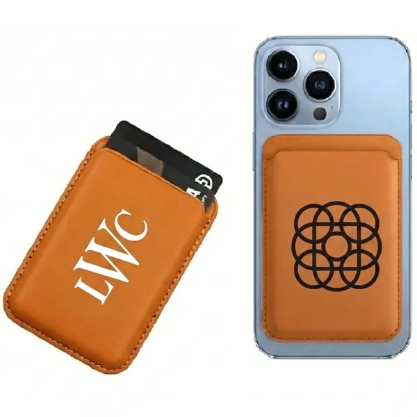 Magnetic PU leather phone card holder plus 1 color silkscreen imprint... from ASI 37218 Athena Promo (tm)