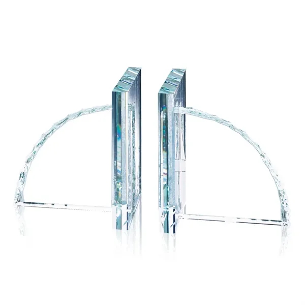 Set of 2 jade glass 12" wide bookends.... from ASI 84592 St Regis Group