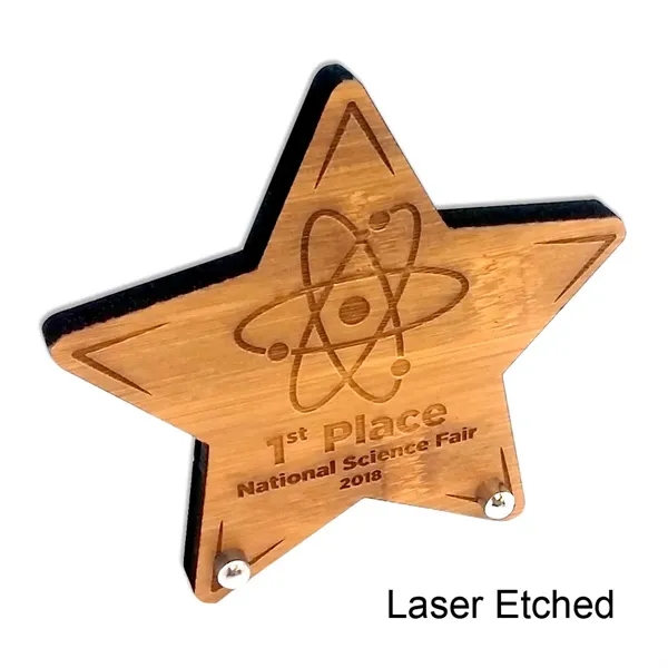 1/4" bamboo desk plaque with posts and laser etched graphics.... from ASI 72521 Morris Magnets