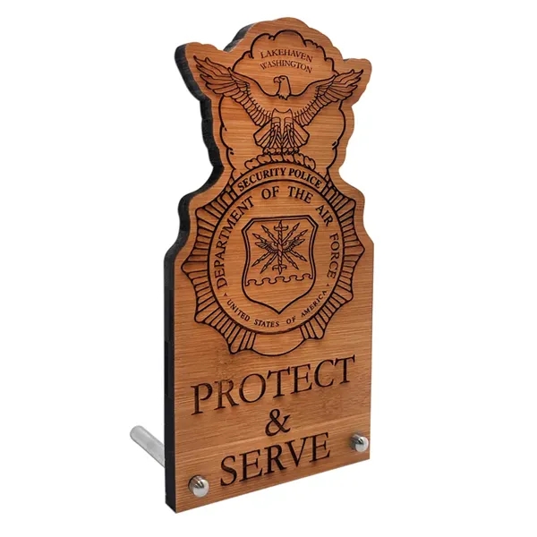 1/4" bamboo desk plaque with posts and laser etched graphics.... from ASI 72521 Morris Magnets