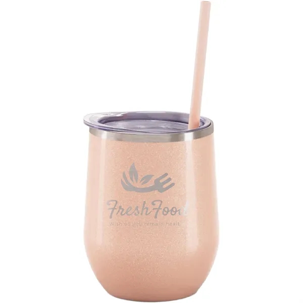 Maars 12 ounce insulated stainless steel wine tumbler with push-on lid... from ASI 74601 Calico