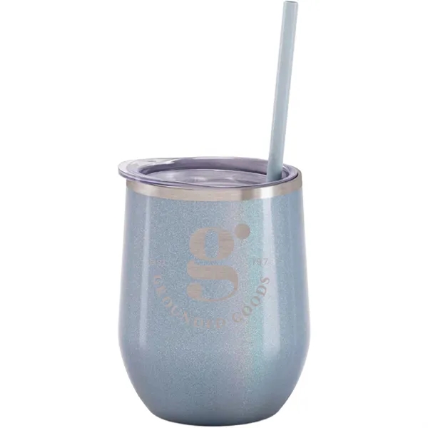 Maars 12 ounce insulated stainless steel wine tumbler with push-on lid... from ASI 74601 Calico