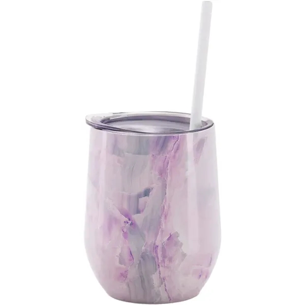 Maars 12 ounce insulated stainless steel wine tumbler with push-on lid... from ASI 74601 Calico