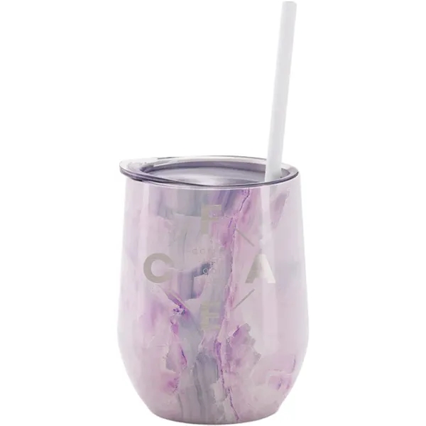 Maars 12 ounce insulated stainless steel wine tumbler with push-on lid... from ASI 74601 Calico