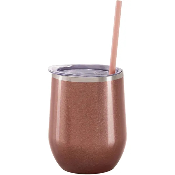 Maars 12 ounce insulated stainless steel wine tumbler with push-on lid... from ASI 74601 Calico