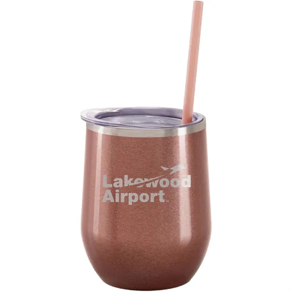 Maars 12 ounce insulated stainless steel wine tumbler with push-on lid... from ASI 74601 Calico