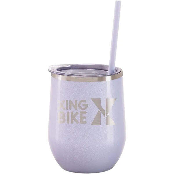 Maars 12 ounce insulated stainless steel wine tumbler with push-on lid... from ASI 74601 Calico