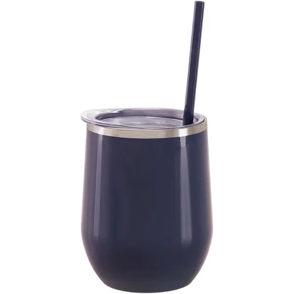 Maars 12 ounce insulated stainless steel wine tumbler with push-on lid... from ASI 74601 Calico