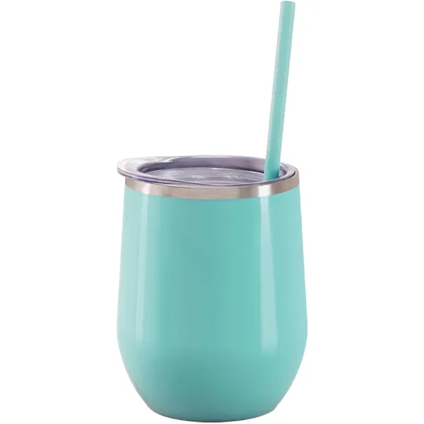 Maars 12 ounce insulated stainless steel wine tumbler with push-on lid... from ASI 74601 Calico