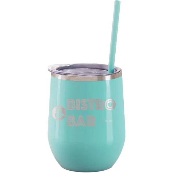 Maars 12 ounce insulated stainless steel wine tumbler with push-on lid... from ASI 74601 Calico