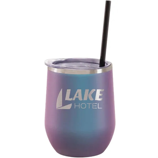 Maars 12 ounce insulated stainless steel wine tumbler with push-on lid... from ASI 74601 Calico