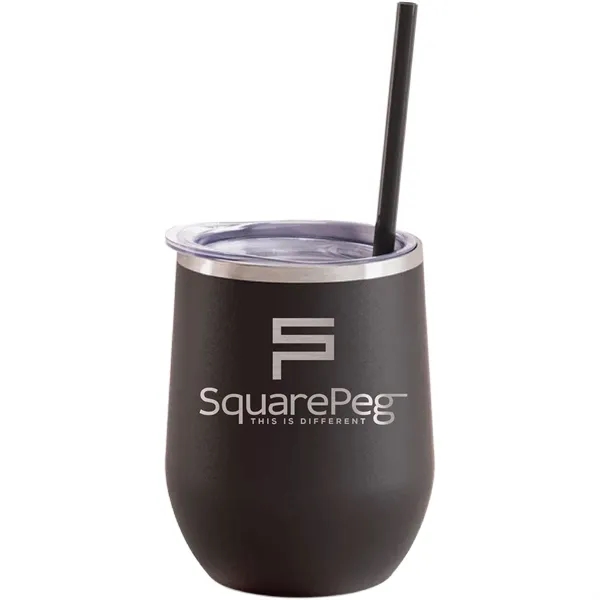 Maars 12 ounce insulated stainless steel wine tumbler with push-on lid... from ASI 74601 Calico