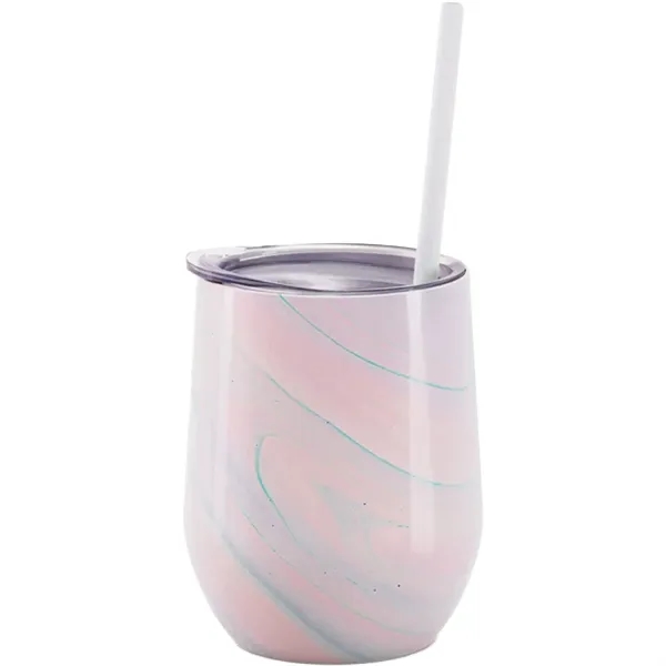 Maars 12 ounce insulated stainless steel wine tumbler with push-on lid... from ASI 74601 Calico