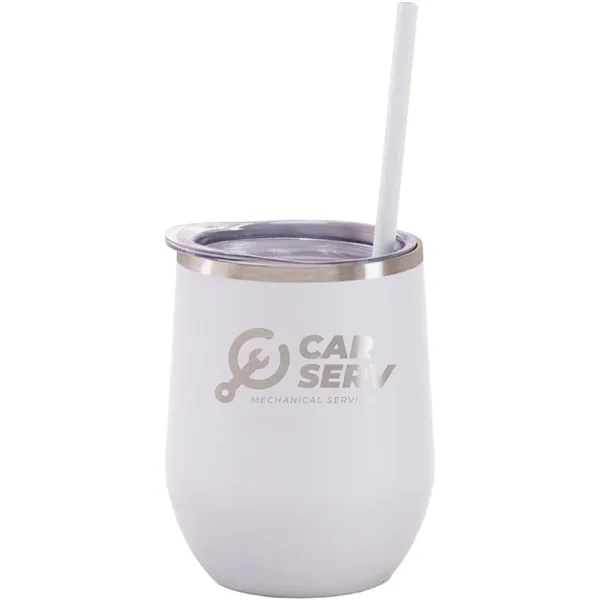 Maars 12 ounce insulated stainless steel wine tumbler with push-on lid... from ASI 74601 Calico