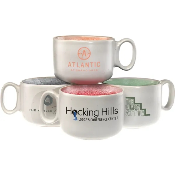 17 oz. mug with an off-white satin finish exterior and shiny... from ASI 71920 Moderne Glass Company Inc