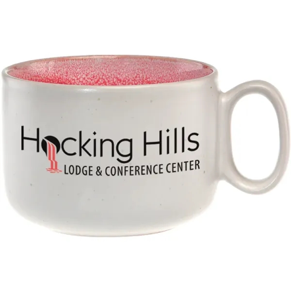 17 oz. mug with an off-white satin finish exterior and shiny... from ASI 71920 Moderne Glass Company Inc