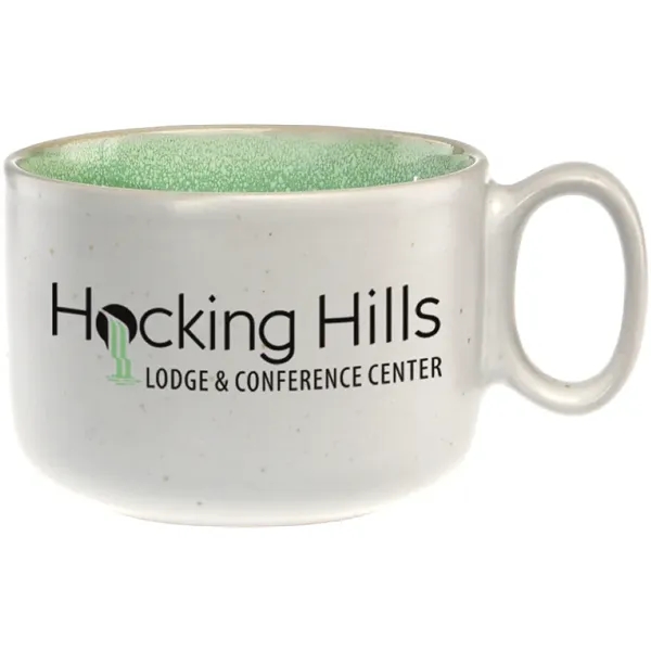 17 oz. mug with an off-white satin finish exterior and shiny... from ASI 71920 Moderne Glass Company Inc