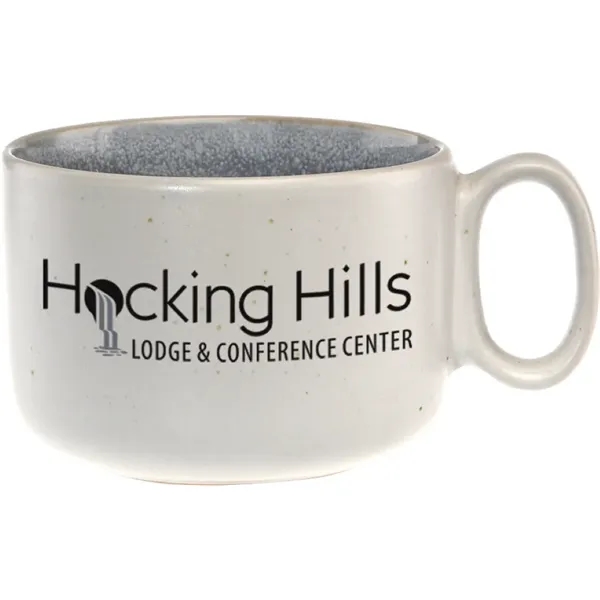 17 oz. mug with an off-white satin finish exterior and shiny... from ASI 71920 Moderne Glass Company Inc