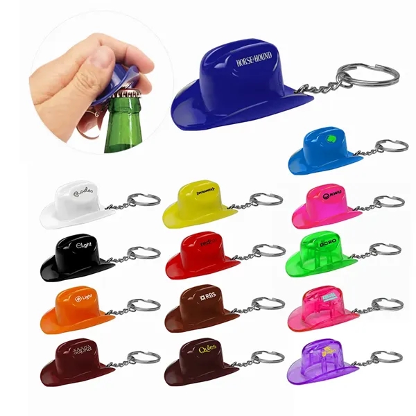 Miniature plastic cowboy hat bottle opener key tag.... from ASI 31517 Admart Products / Admart Line