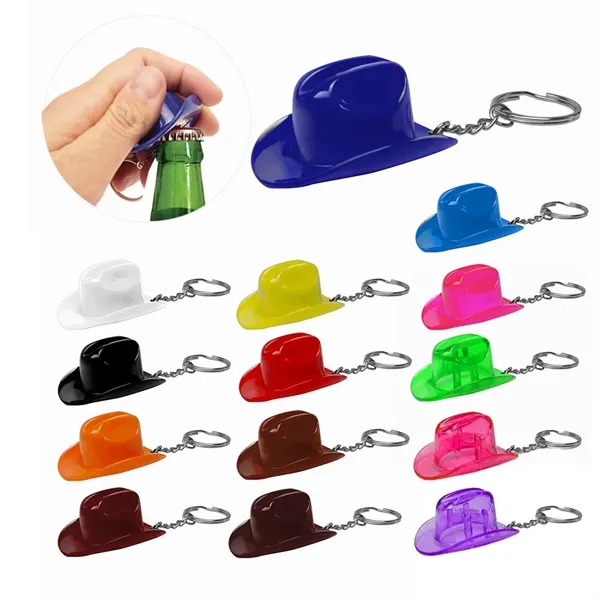 Miniature plastic cowboy hat bottle opener key tag.... from ASI 31517 Admart Products / Admart Line