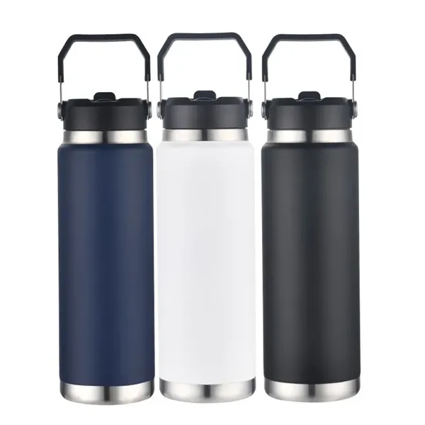 Stainless Straw Vacuum Bottle/Flask w/2 Tone Lid, 30 Oz.... from ASI 36988 Artek USA Inc