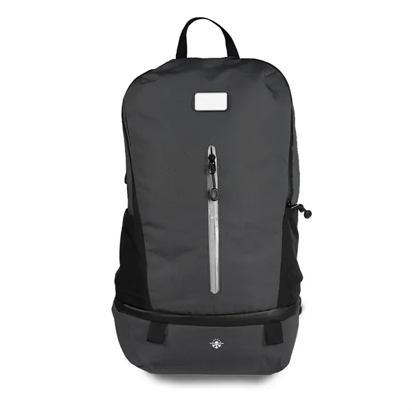 Recycled PET backpack with pockets, main compartment, and internal sleeve.... from ASI 68507 The Magnet Group / Innovations by Magnet™