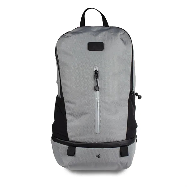 Recycled PET backpack with pockets, main compartment, and internal sleeve.... from ASI 68507 The Magnet Group / Innovations by Magnet™
