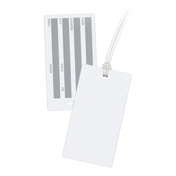 4 1/4" x 2 1/4" luggage tag with standard tinted write-on... from ASI 68507 The Magnet Group / Perfect Line
