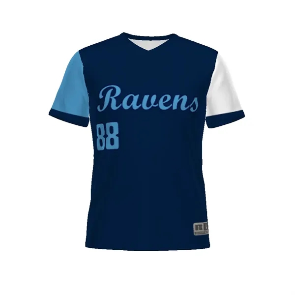Youth freestyle sublimated V-neck baseball jersey with moisture wicking and 30+... from ASI 37461 Augusta Sportswear