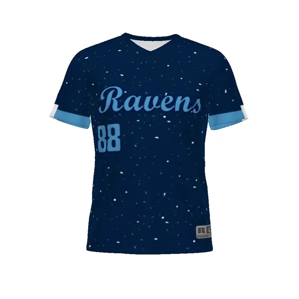 Youth freestyle sublimated V-neck baseball jersey with moisture wicking and 30+... from ASI 37461 Augusta Sportswear