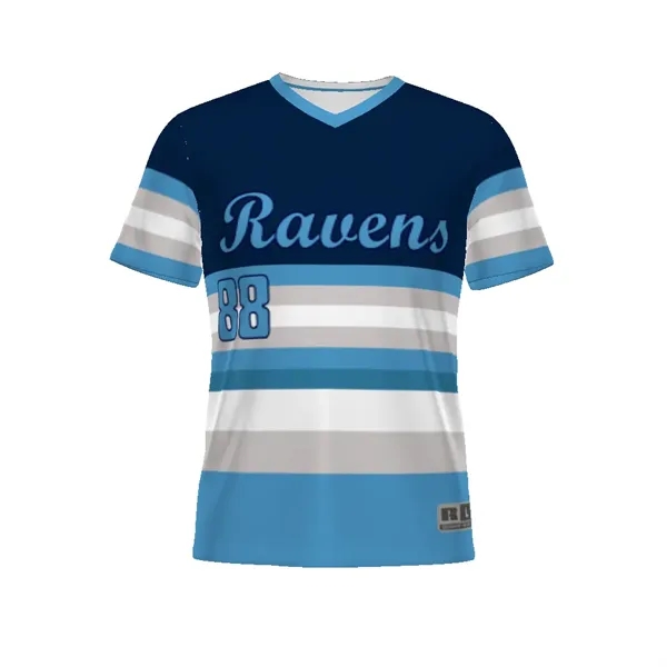 Youth freestyle sublimated V-neck baseball jersey with moisture wicking and 30+... from ASI 37461 Augusta Sportswear