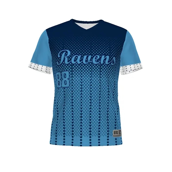 Youth freestyle sublimated V-neck baseball jersey with moisture wicking and 30+... from ASI 37461 Augusta Sportswear