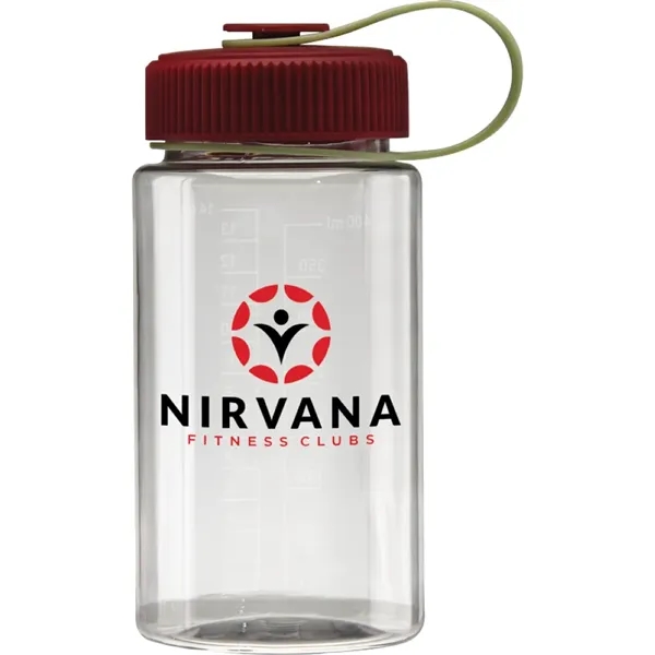 Wide mouth water bottle with a measurement scale to 14 oz.... from ASI 71920 Moderne Glass Company Inc