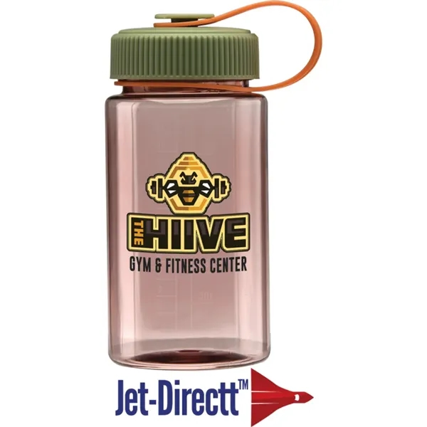 Wide mouth water bottle with a measurement scale to 14 oz.... from ASI 71920 Moderne Glass Company Inc