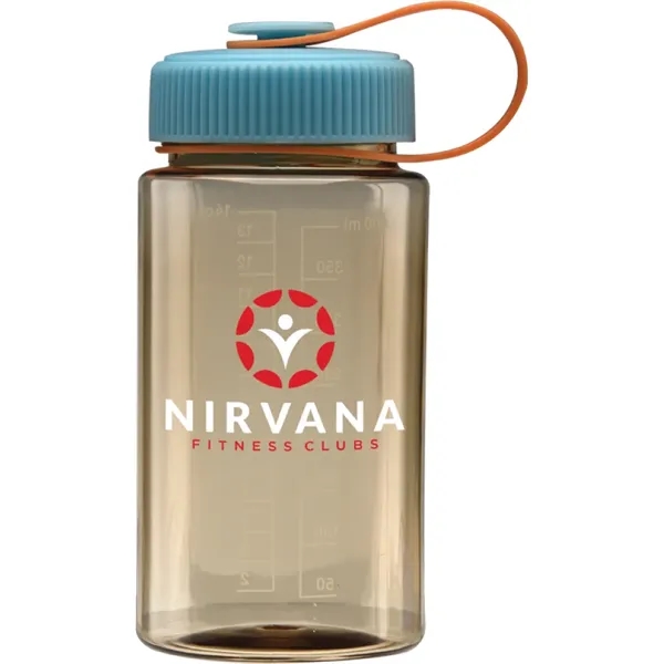 Wide mouth water bottle with a measurement scale to 14 oz.... from ASI 71920 Moderne Glass Company Inc