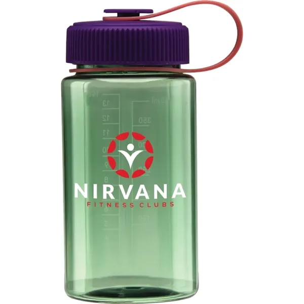 Wide mouth water bottle with a measurement scale to 14 oz.... from ASI 71920 Moderne Glass Company Inc