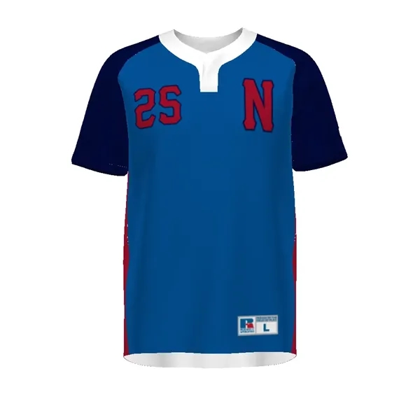 Sublimated two-button baseball jersey features four-way stretch and mesh ventilation for... from ASI 37461 Augusta Sportswear / Holloway Sportswear