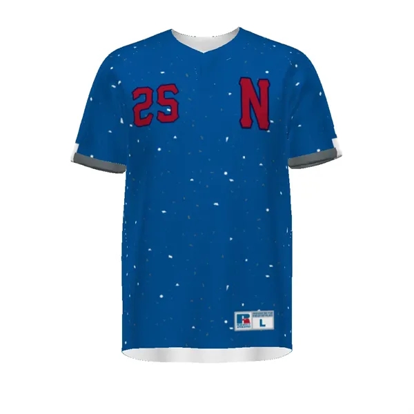 Sublimated two-button baseball jersey features four-way stretch and mesh ventilation for... from ASI 37461 Augusta Sportswear / Holloway Sportswear