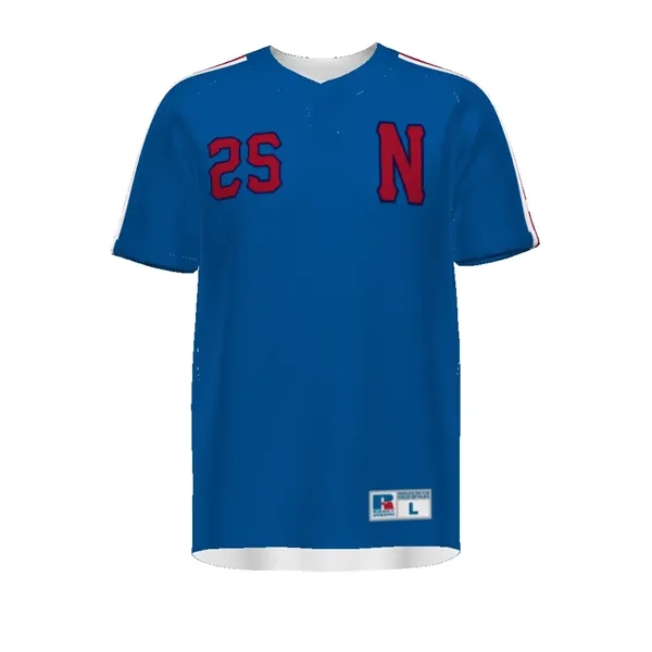 Sublimated two-button baseball jersey features four-way stretch and mesh ventilation for... from ASI 37461 Augusta Sportswear / Holloway Sportswear