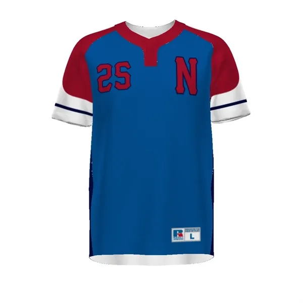 Sublimated two-button baseball jersey features four-way stretch and mesh ventilation for... from ASI 37461 Augusta Sportswear / Holloway Sportswear