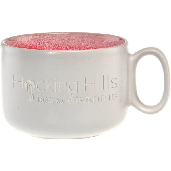 17 oz. mug with an off-white satin finish exterior and shiny... from ASI 71920 Moderne Glass Company Inc