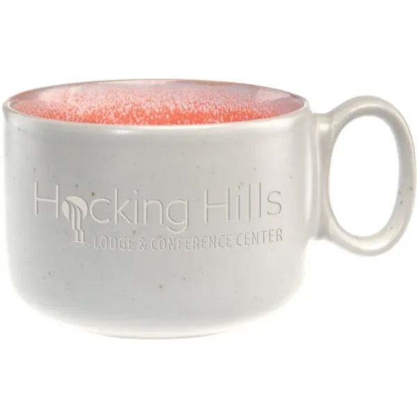 17 oz. mug with an off-white satin finish exterior and shiny... from ASI 71920 Moderne Glass Company Inc