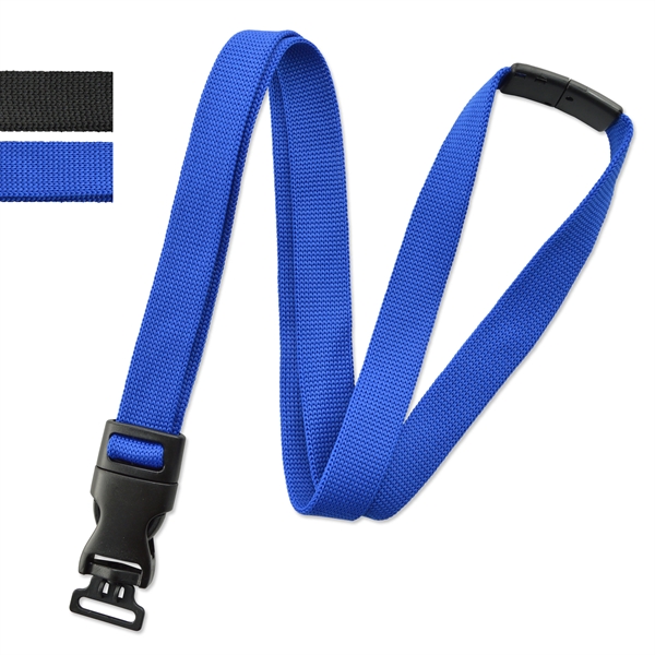 Blank flexible tubular polyester lanyards feature a breakaway and a DTACH... from ASI 79898 Promovision / PROMOVISION