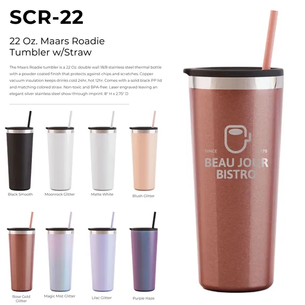 Maars 22 ounce insulated stainless steel hot and cold tumbler with... from ASI 74601 Calico